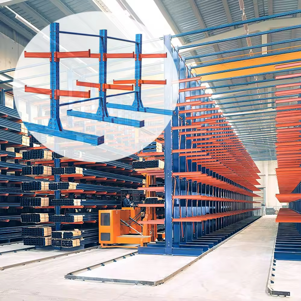 Adjustable Long Profile Warehouse Cantilever Racking System Side Load Timber Storage Rack Hose Rack Stacking Racks Shelves