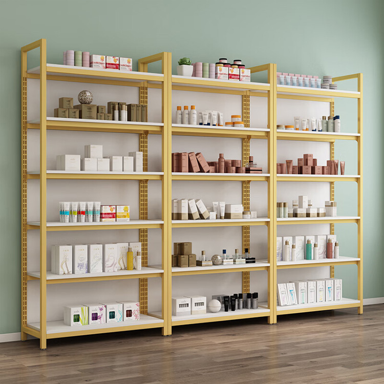 High Quality Supermarket Display Shelf Solid Retail Metal Rack for Steel Store Light Duty Wooden Shelf for Supermarkets Retail