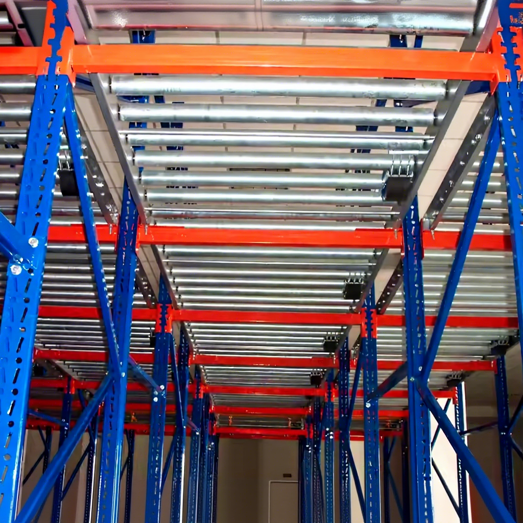 High Capacity Heavy Duty Adjustable Powder Coated Steel 4-Layer/5 Layer Gravity Flow Racks Warehouse Storage Carton Flow Rack