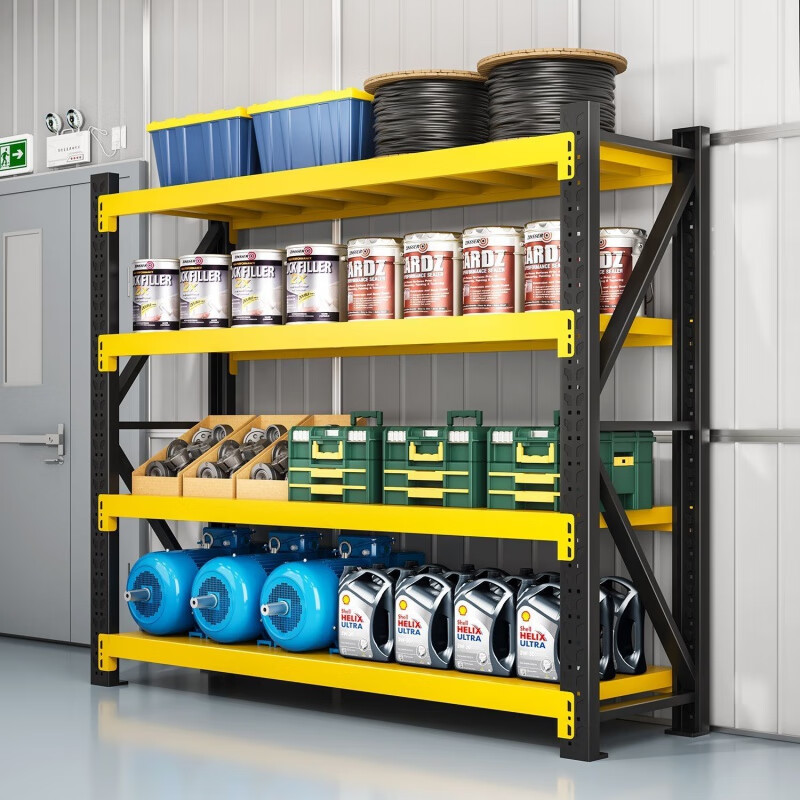 Factory Manufacture Selective Warehouse Pallet Rack 4-Layer Industrial Garage Stacking Shelf 200KG Steel Metal Storage Racks