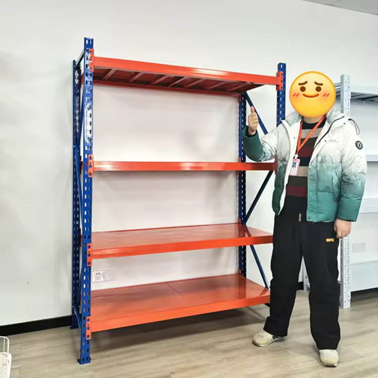 Customized 4-Tier Warehouse Rack 800kg/Tier Load Capacity Boltless Steel Storage Racking with Main and Sub Racks Assembled