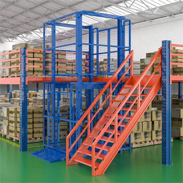 Warehouse Attic Loft Outdoor Platform Storage Rack Shelf Mezzanine Case Powder Coating Finish Corrosion Protection
