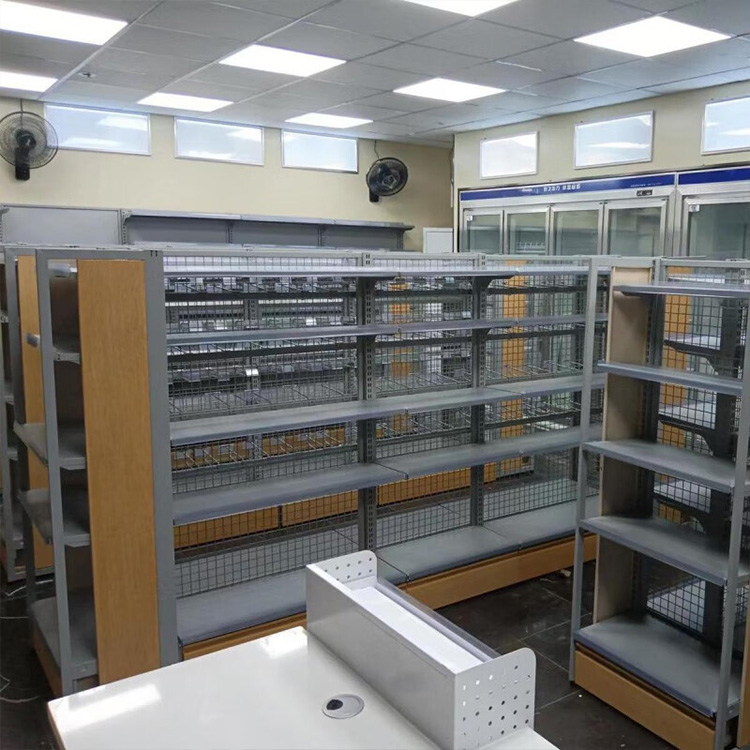 Retail Metal Grocery Store Furniture Display Supermarket Modern Appearance Steel Material Heavy Duty Display Shelf