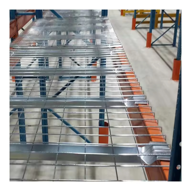Warehouse Storage Galvanized Durable Steel Waterfall Flared Channel Wire Mesh Deck Railing for Box Beam Warehouse Storage