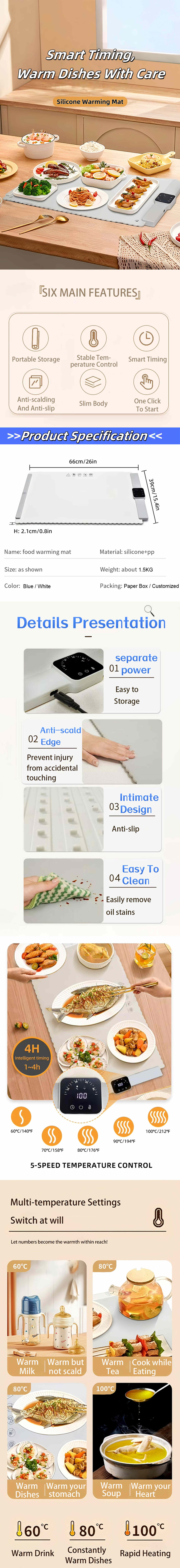 Silicone Warming Mat Detail
