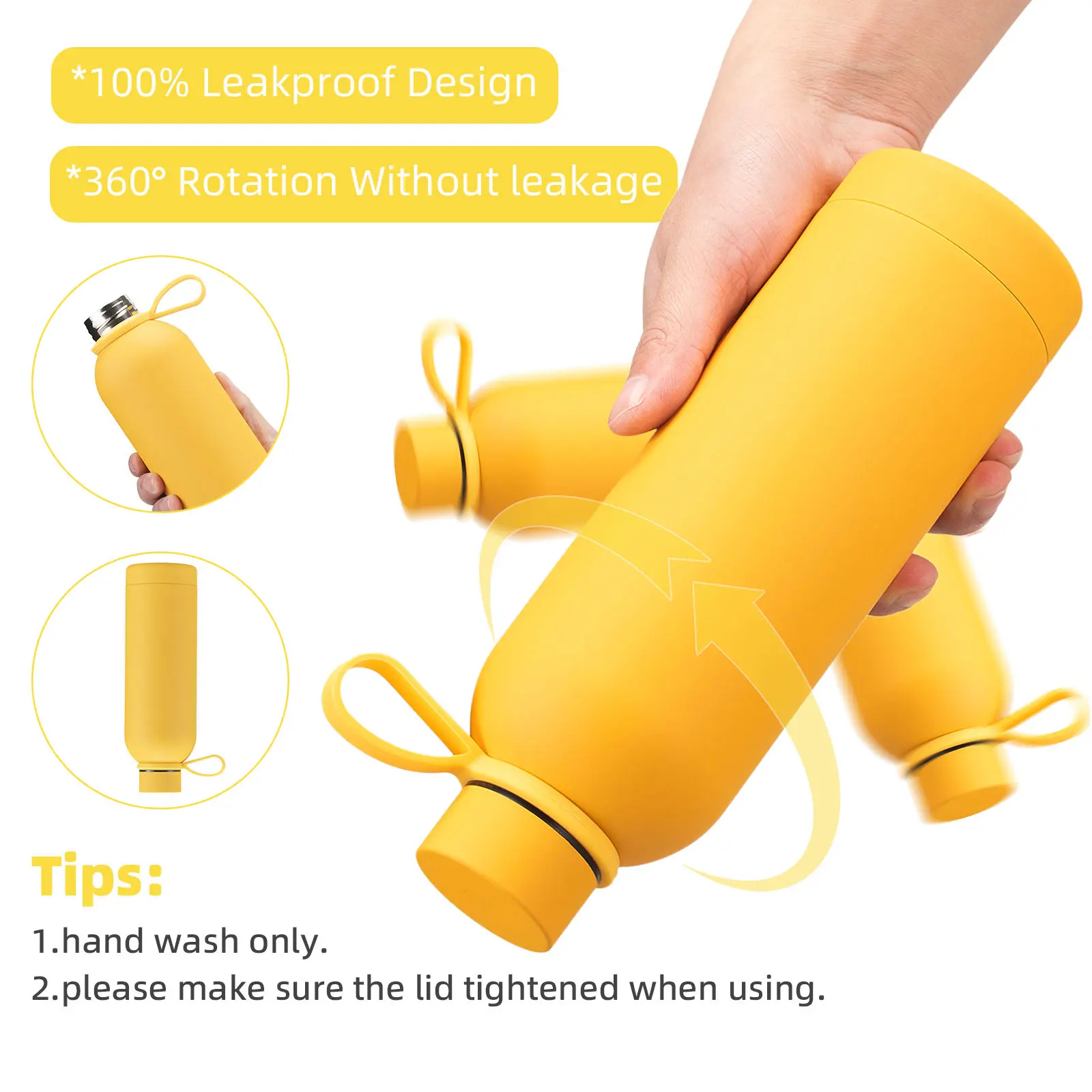 Cross-border American-style Small Mouth Water Bottle 304 Double-layer Stainless Steel Vacuum Thermos Gift Cup 6-12 Hours Thermal Insulation