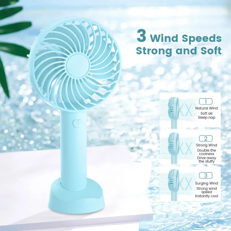 Hot Selling Portable USB Handheld Mini Electric Fan Air Cooling Rechargeable Mini Fan For Outdoor Shopping Office Camping