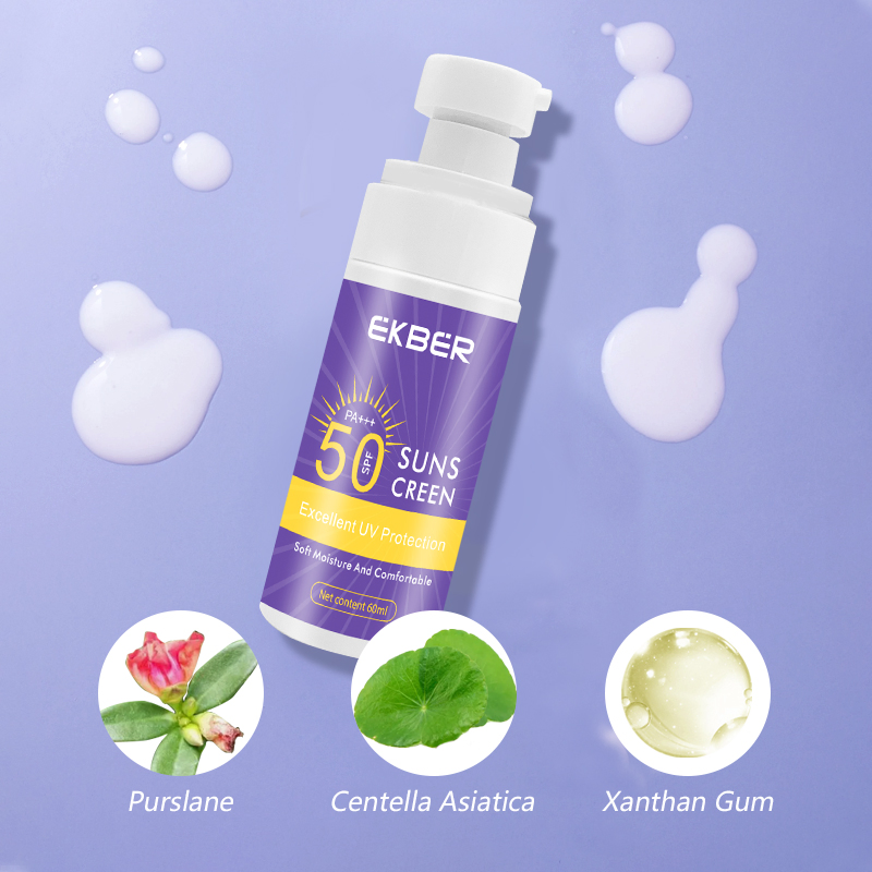Bulk Sale Ekber Summer Skin Care Organic Sunblock Cream Physical Sun Care 60ml SPF50+++ UV Protection Sunscreen Cream