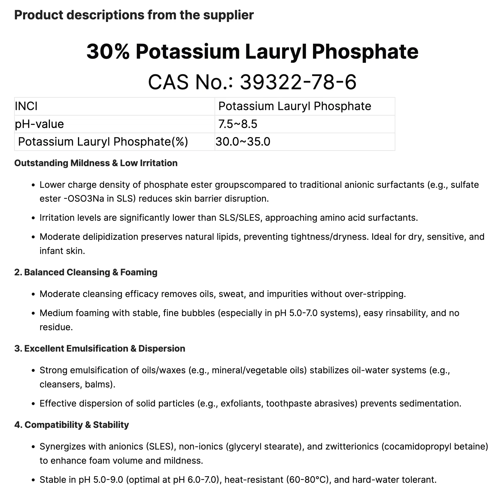 Materials Potassiam Monoalkyl Phosphate
