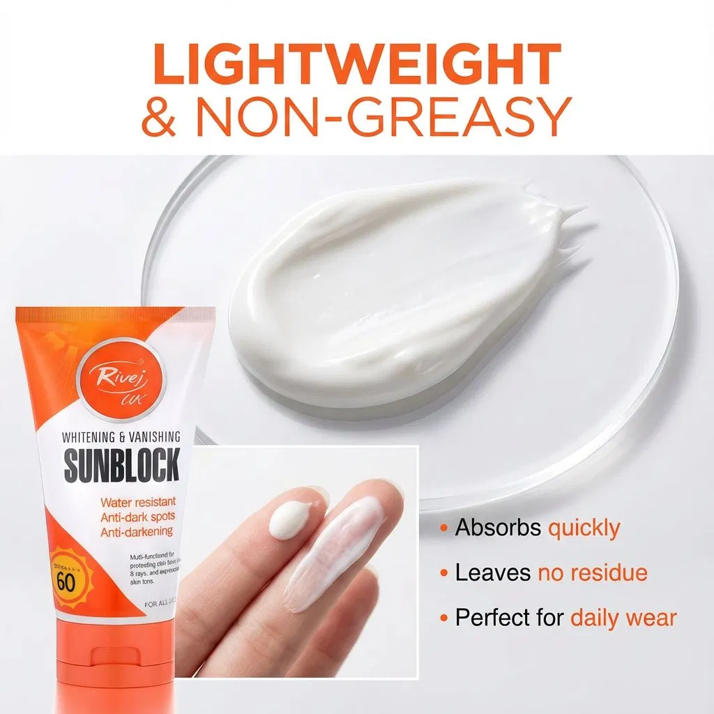 Wholesale Skincare Products Water-Resistant Face UV Protection Sun Cream SPF60 Whitening Sunscreen