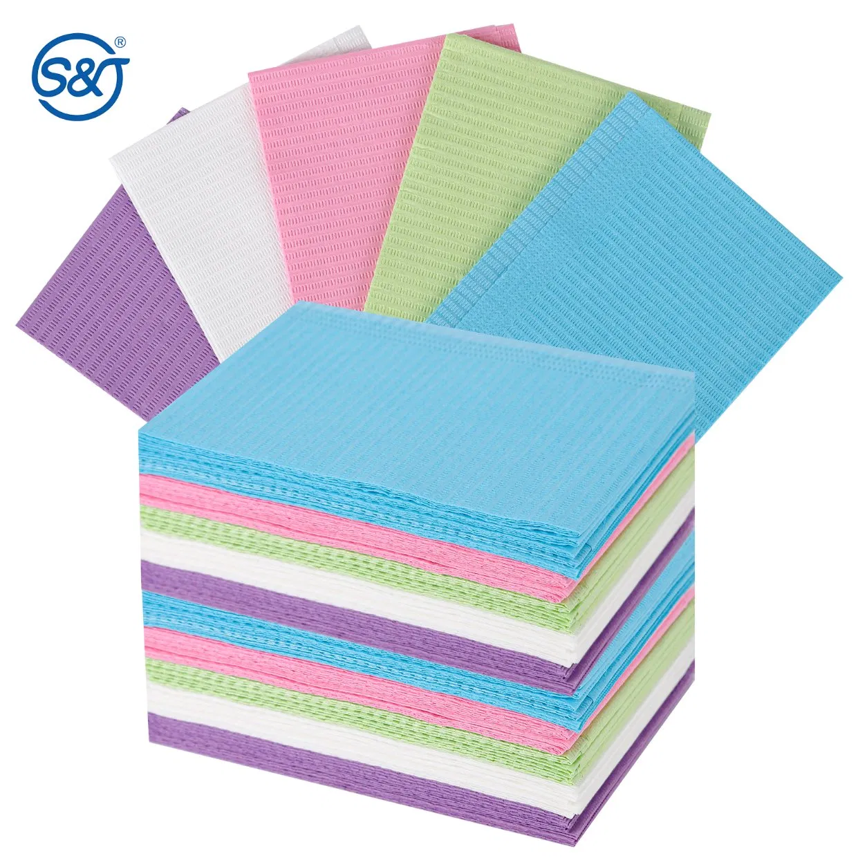 SJ Waterproof Patient Napkins CE Medical Tray Cover Table Nail Covers Patient Disposable Dental Bibs for Oral Care Teeth Whitening