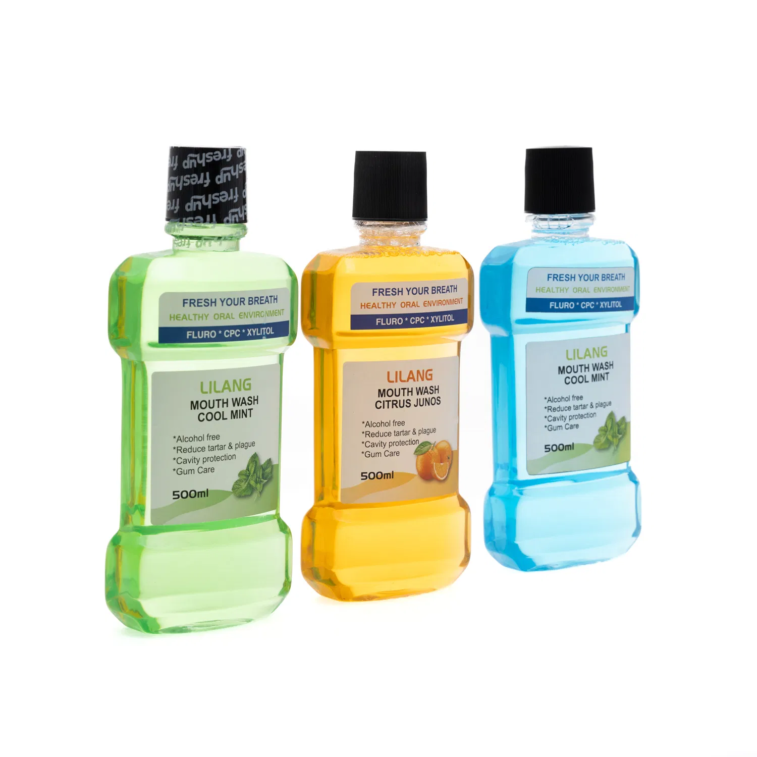 500ml Natural Organic Teeth Whitening Bad Breath Reduce Fruit Mint Flavor Mouthwash