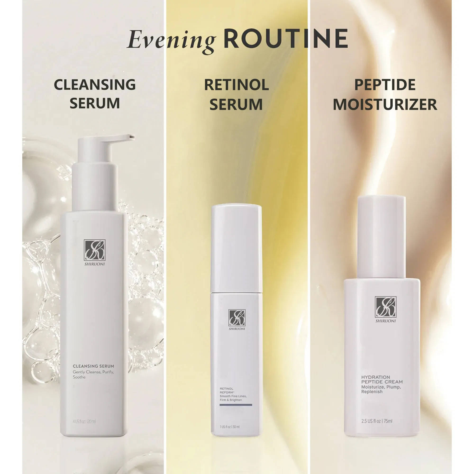 Korean Skin Care Set Exfoliating Cleansing Anti-Aging Serum Moisturizing Cream