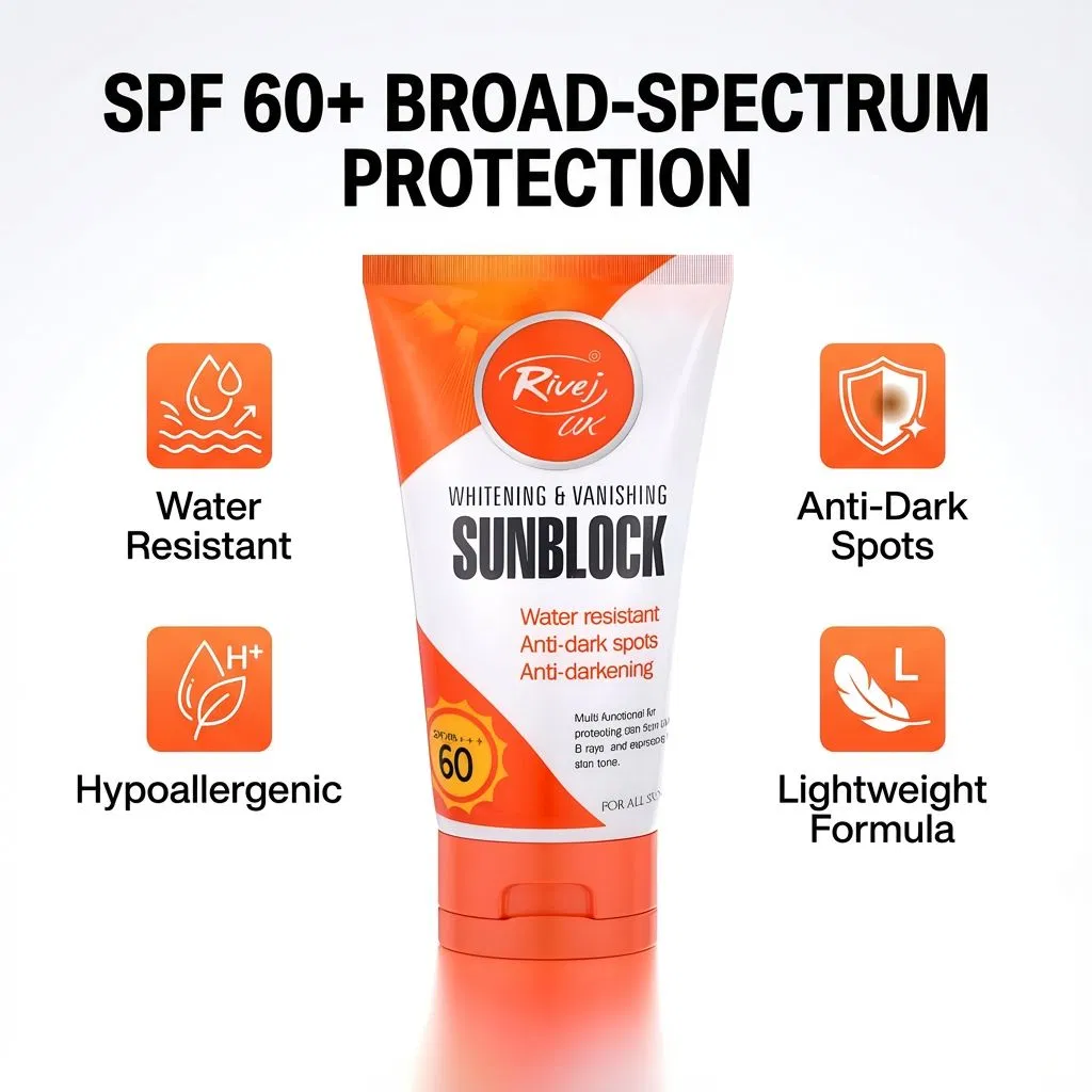 Wholesale Skincare Products Water-Resistant Face UV Protection Sun Cream SPF60 Whitening Sunscreen
