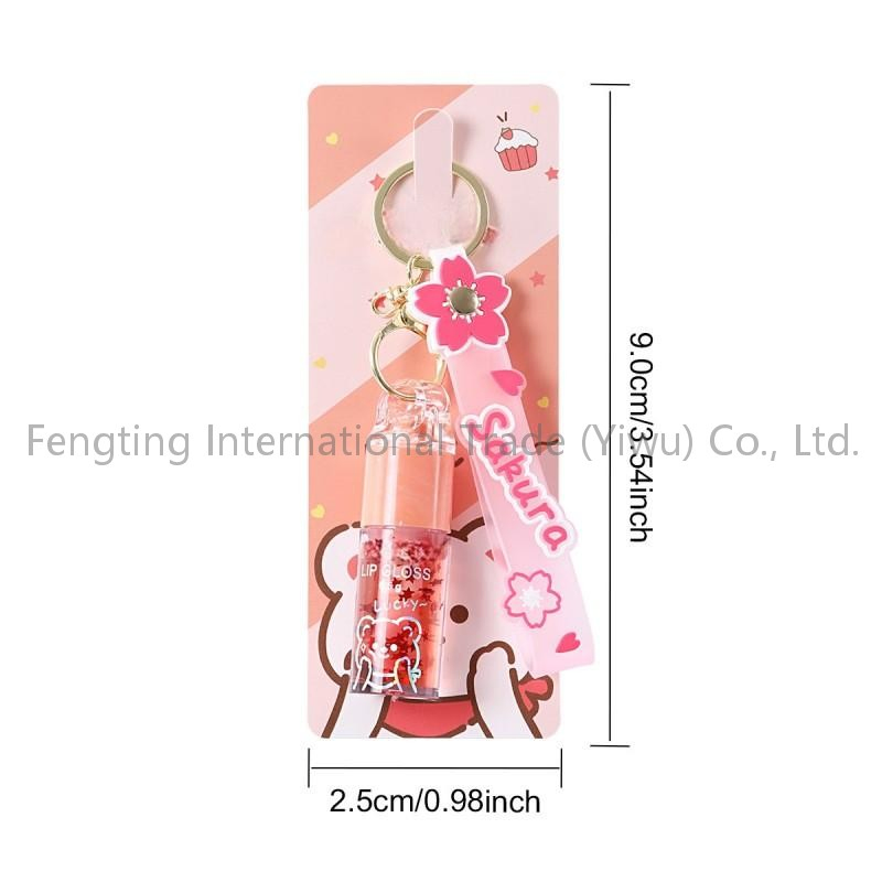 Wholesale Private Label Luxury Vegan Lip Gloss Key Chain Long Lasting Moisturizing Herbal Super Shimmer Glitter Lip Plumping Oil for Brazil Market