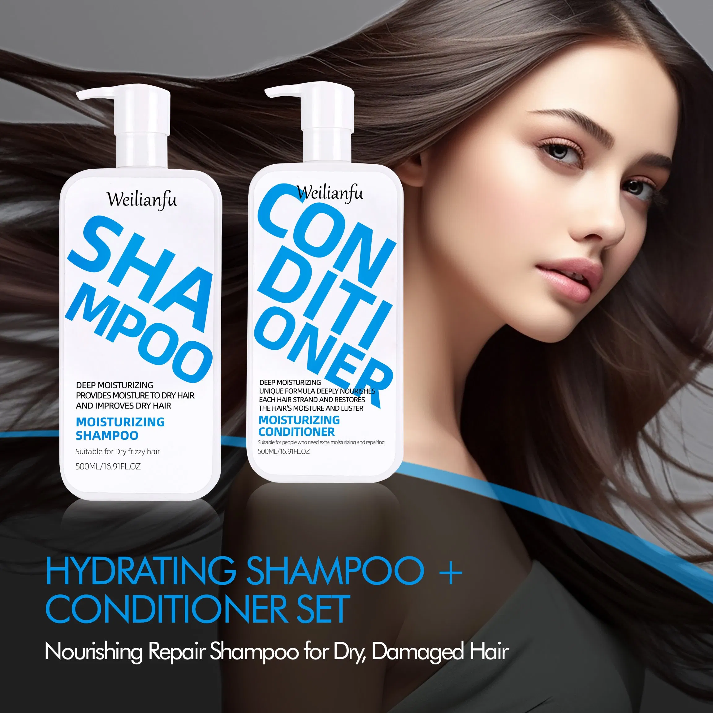 Nourishing Hair Shampoo and Conditioner Set Moisturizing Formula for Shine Hair Smoothness and Tangle-Free Hair Care