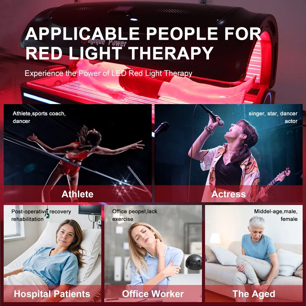 Skin Whitening Infrared LED Light Therapy Bed Full Body 660nm 850nm Collagen Red Light Therapy Bed