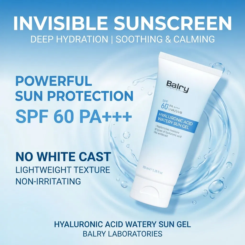 Balry Best SPF60 Face Sunscreen UV Protection Hyaluronic Acid Moisturizing Sun Cream