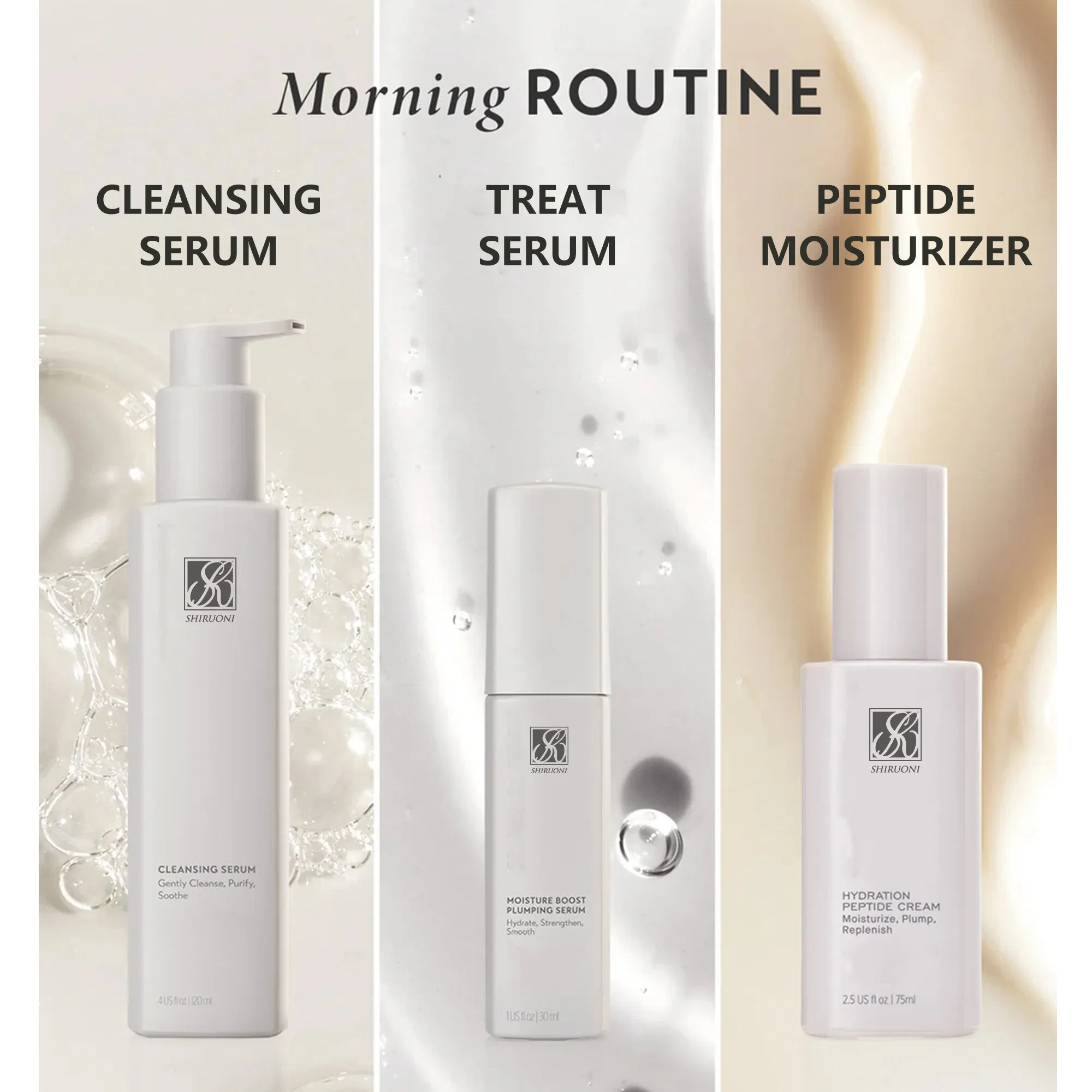 Korean Skin Care Set Exfoliating Cleansing Anti-Aging Serum Moisturizing Cream