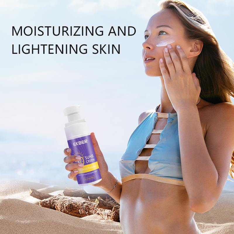 Bulk Sale Ekber Summer Skin Care Organic Sunblock Cream Physical Sun Care 60ml SPF50+++ UV Protection Sunscreen Cream