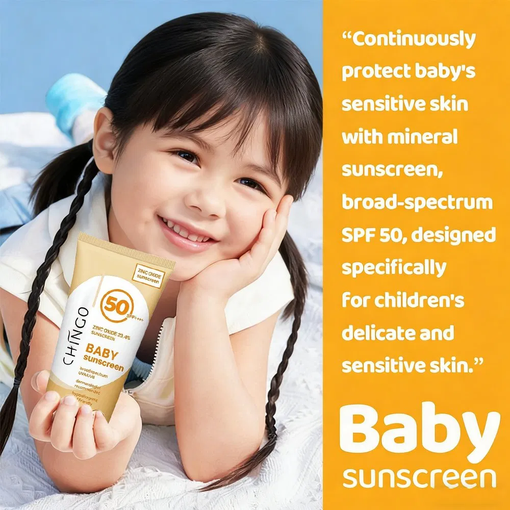 SPF 50 Kids Mineral Sunscreen Non-Greasy Cream Moisturizing Skin UV Protection