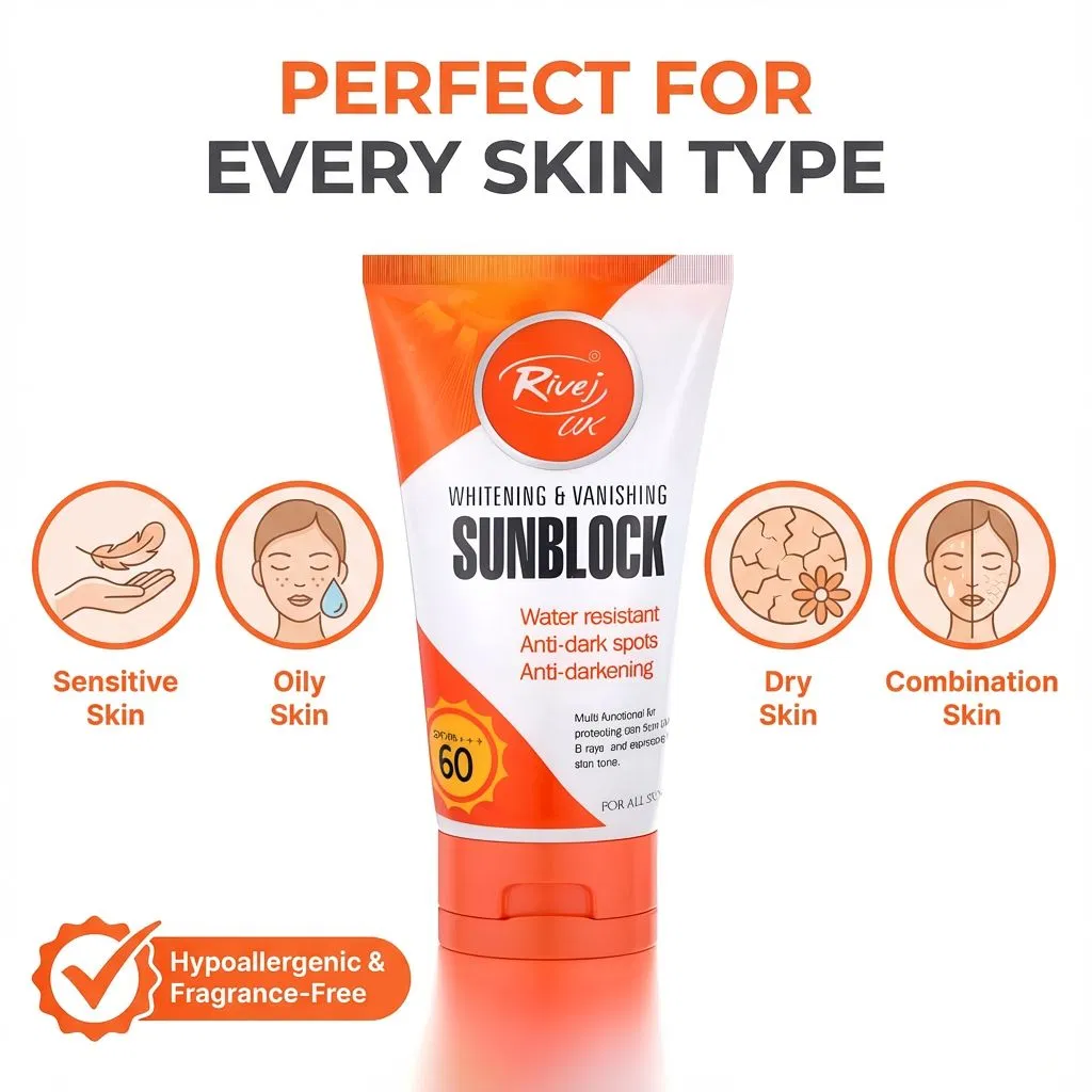 Wholesale Skincare Products Water-Resistant Face UV Protection Sun Cream SPF60 Whitening Sunscreen
