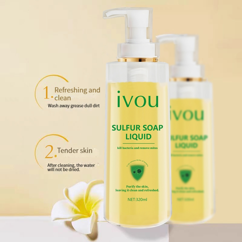 300ml Body Care Sulfur Soap Liquid Oil Control Bactericidal Soap Liquid Dark Mic Recommented