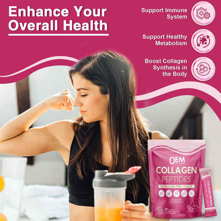 Biochealth Custom Whitening Supplement Collagen Powder Drink-Hydrolyzed Protein Powder for Hair, Skin, Joints Health