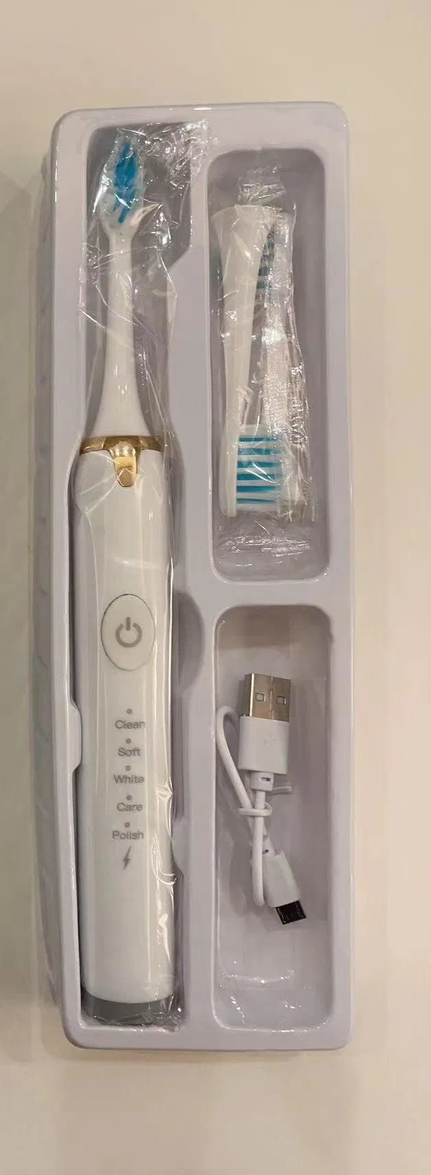 New Premium XP7 Waterproof Smart Ultra Whitening Wireless Charging Pressure Sensor Electric Toothbrush with 2 Replacement Head