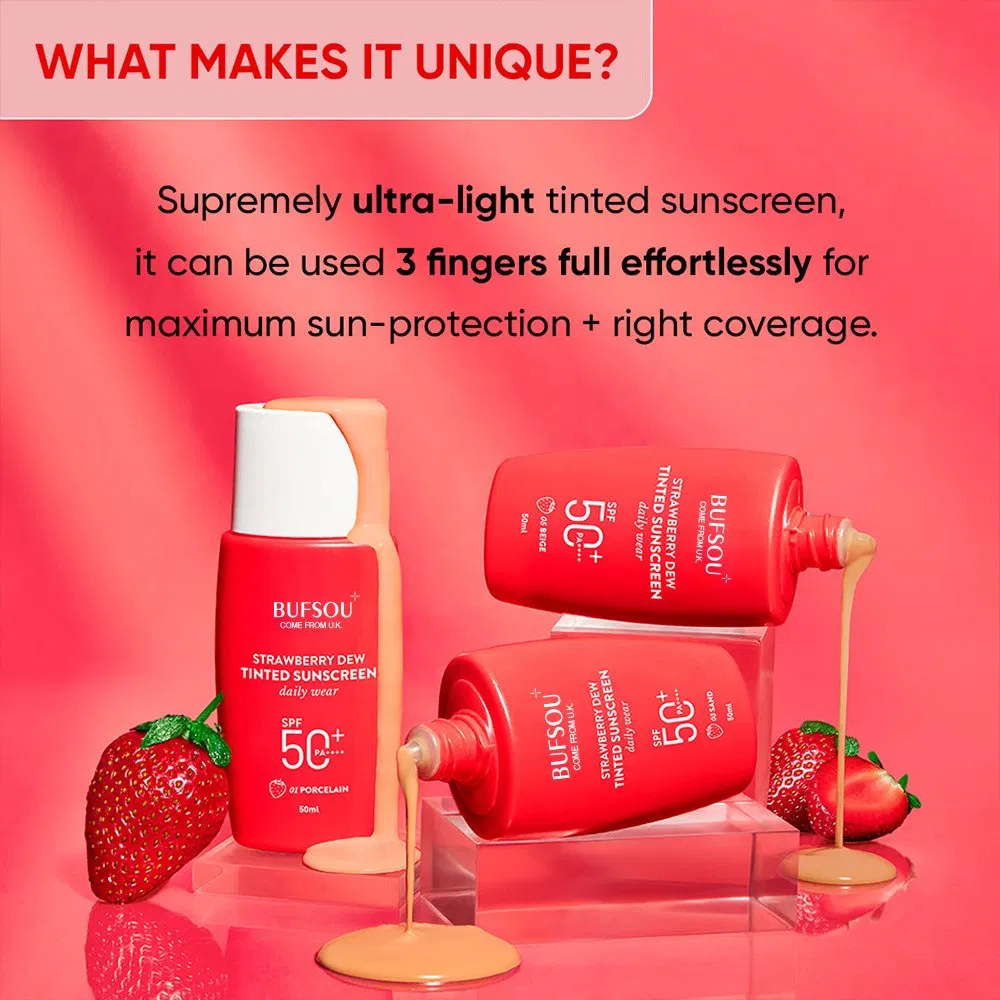 Hot Selling Tinted Sunscreen Private Label Organic Moisturizing UV Protection Face Concealer Sunscreen SPF 50 with Zinc Oxide
