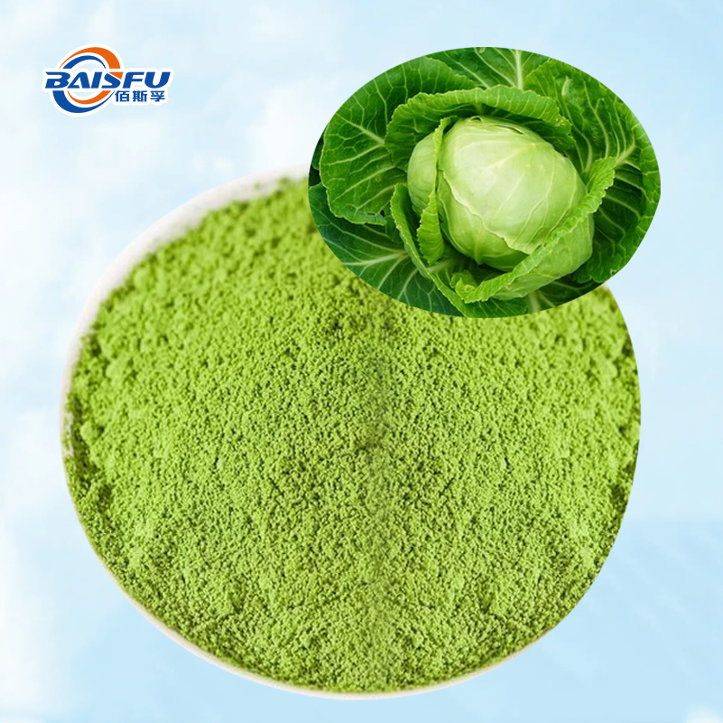 Polvo de repollo verde liofilizado orgánico natural puro, polvo de vegetal soluble en agua para alimentos y bebidas