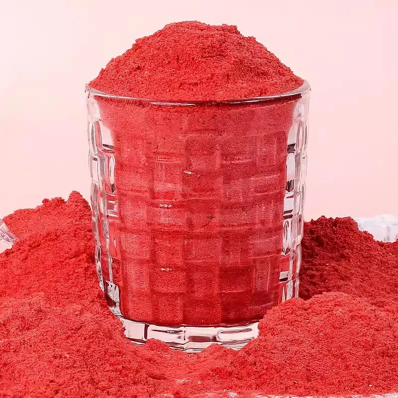 Polvo de fruta de fresa, polvo de fresa liofilizado con azúcar para bebidas
