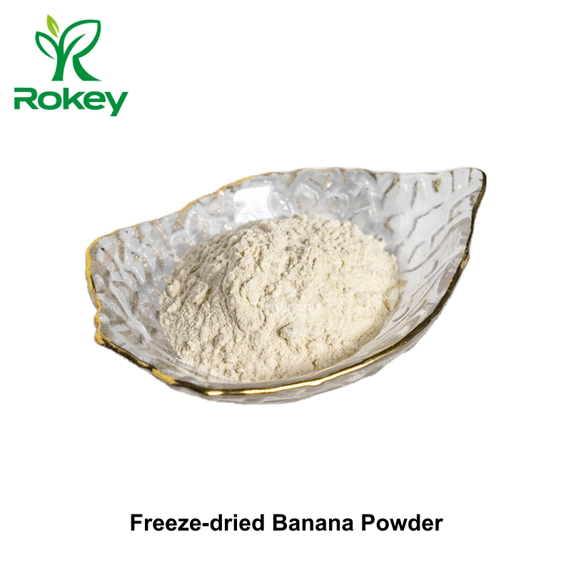 Polvo de superalimento rico en nutrientes para batidos y repostería, polvo de plátano liofilizado