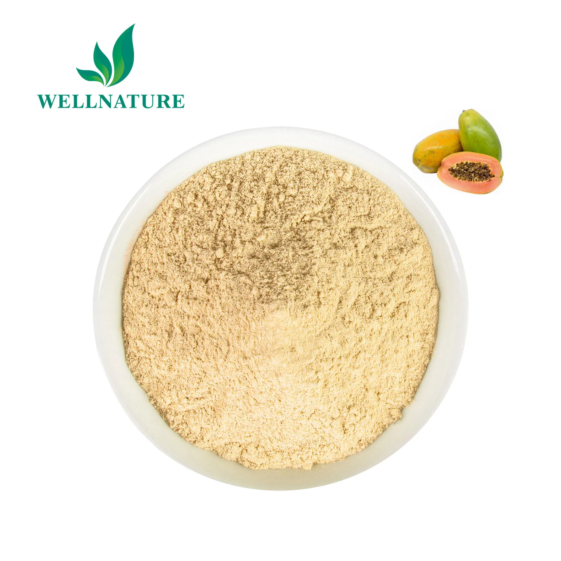 Polvo de fruta de papaya natural con enzima papaína para el apoyo a la salud digestiva (rico en vitamina C, antioxidante)