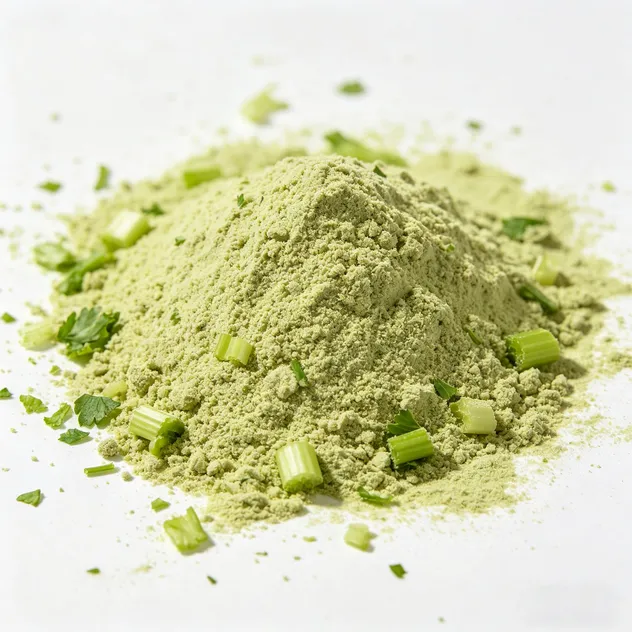 Extracto de semillas de verduras frescas, raíz, hojas secas, verde / natural / puro, polvo de apio