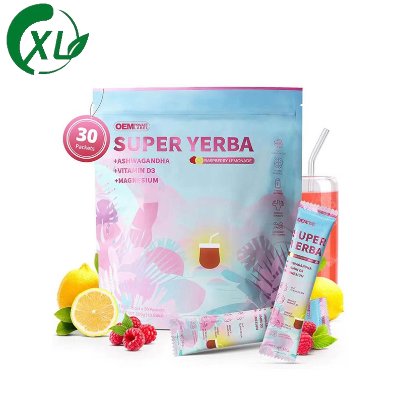 Bebida Energética de Yerba Mate Superalimento Ashwagandha Vitamina D3 Magnesio Polvo de Yerba Mate