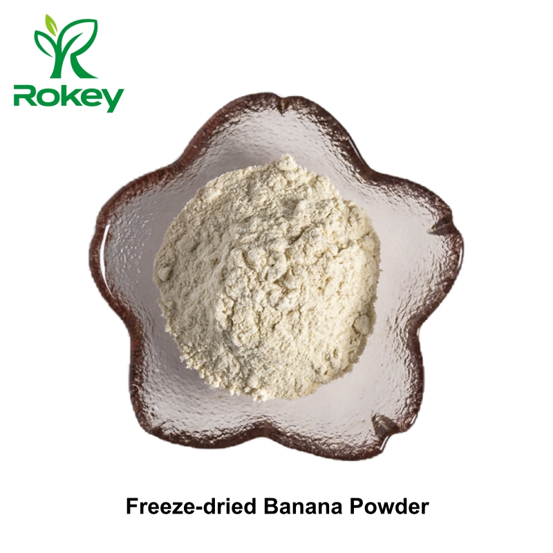 Polvo de superalimento rico en nutrientes para batidos y repostería, polvo de plátano liofilizado