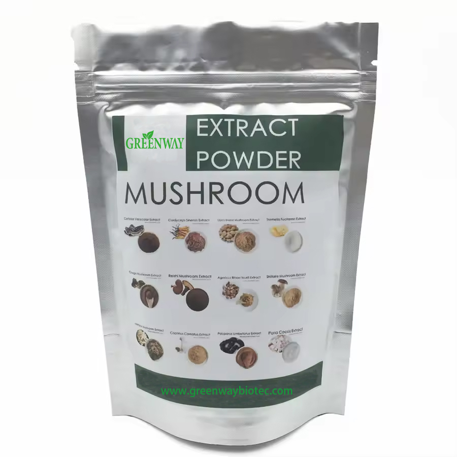 Suministro de fábrica OEM Productos de salud Mezcla de champiñones 100% Extracto de champiñón Reishi orgánico Polvo de Ganoderma Lucidum natural