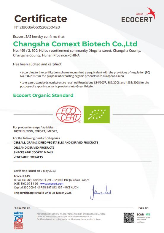 Comext 100% Puro Orgánico 10: 1 Extracto en Polvo de Hongo Chaga