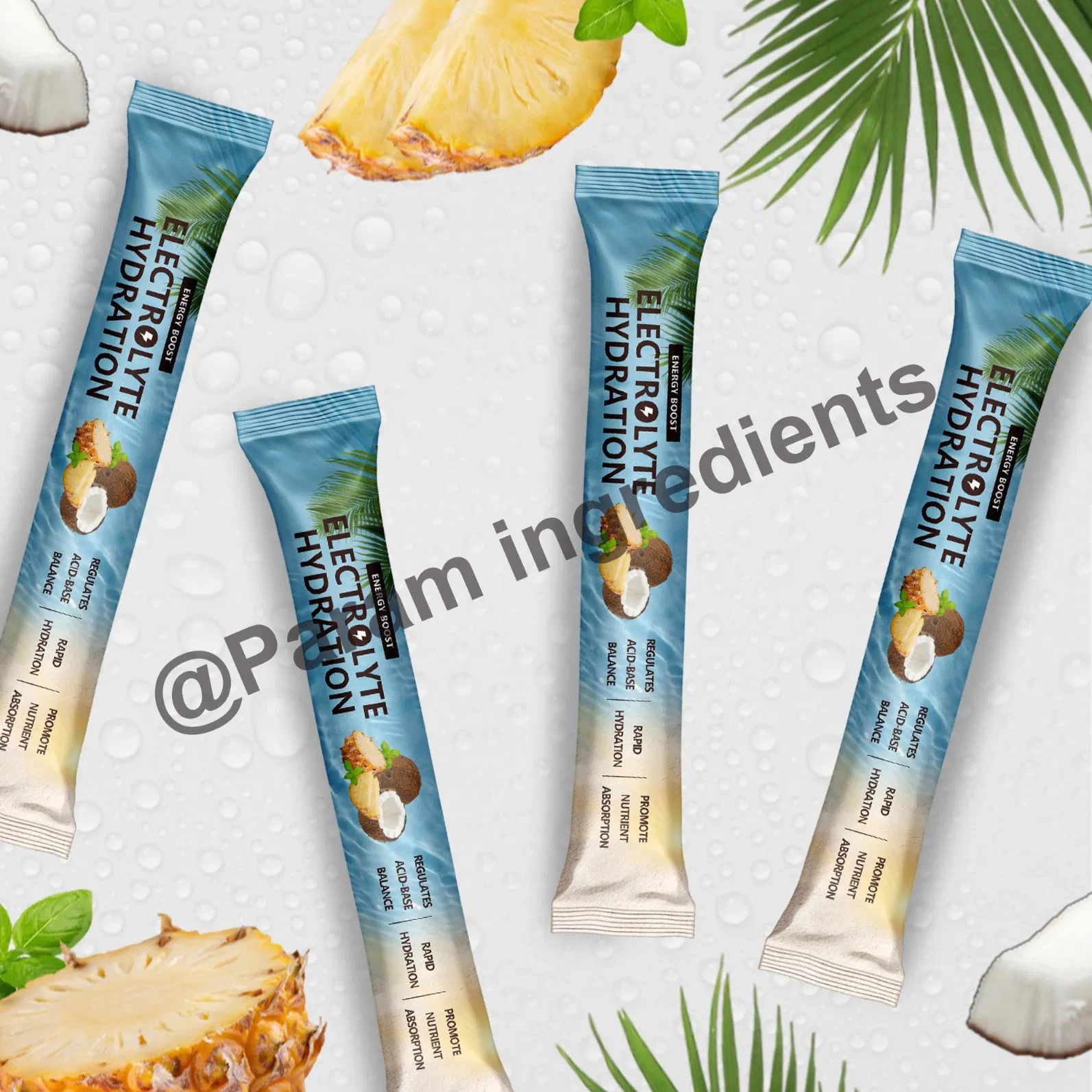 Paquete de Stick de Hidratación de Electrolitos de Fruta Dragón Etiqueta Privada Polvo de Bebida Tropical Vibrante