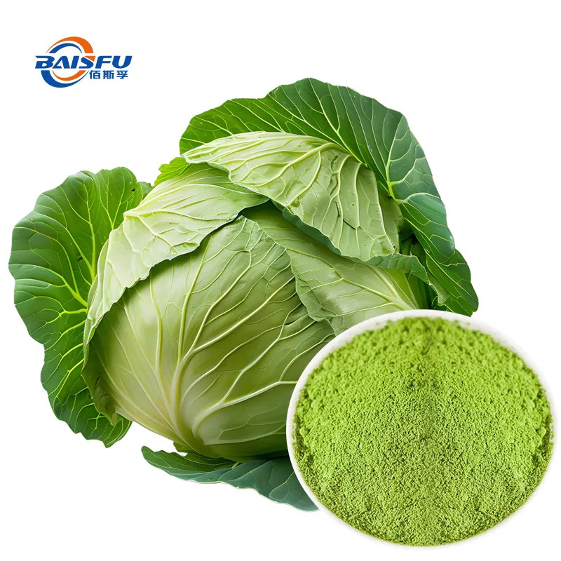 Polvo de repollo verde liofilizado orgánico natural puro, polvo de vegetal soluble en agua para alimentos y bebidas