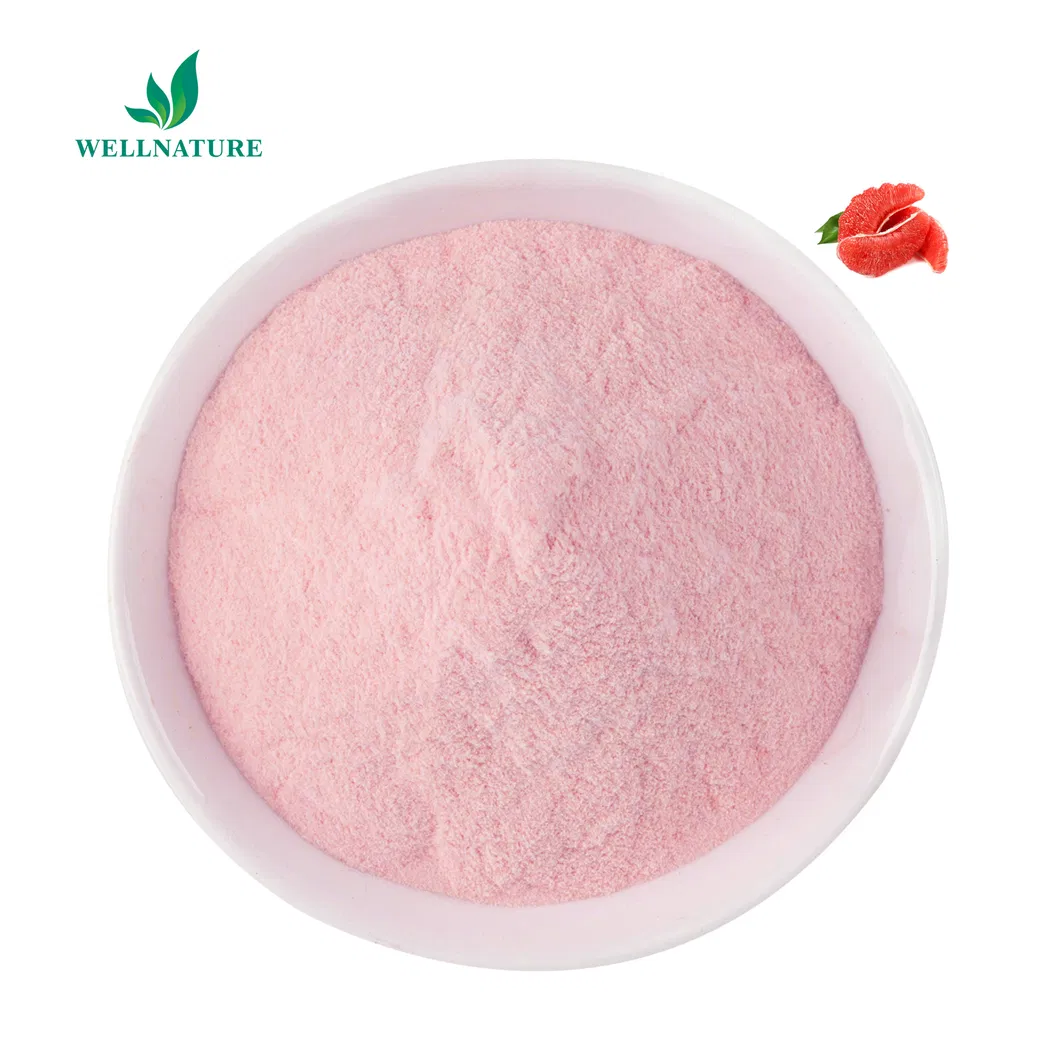 Polvo de jugo de pomelo rojo instantáneo de grado alimenticio, polvo de fruta cítrica roja