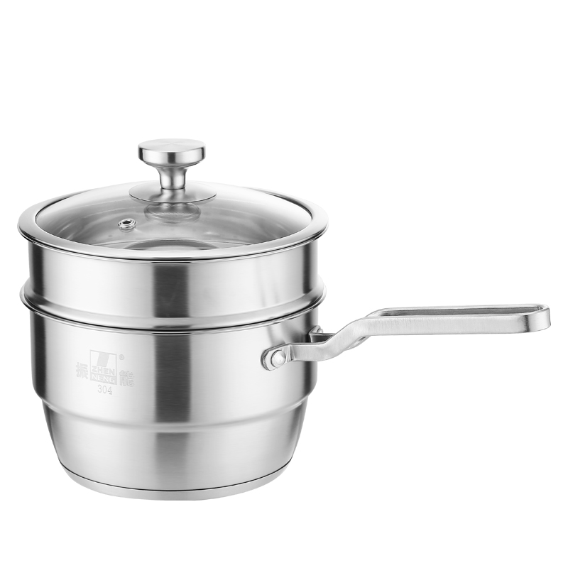 High Grade Food Safe 304 Stainless Steel Milk Pan with Removable Steamer Induction Compatible Saucepan for Healthy Cooking