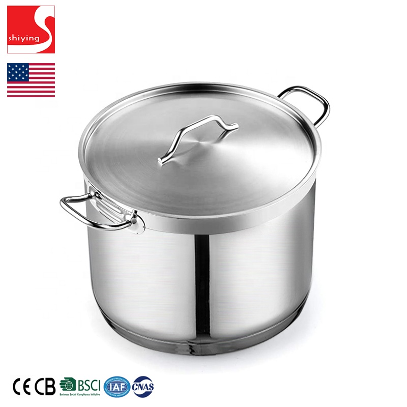 SY-Kitchenware Stainless Steel Dishwasher Safe Induction Dutch Oven Cookware 5 Quart Silver Casserole Cooking Pot
