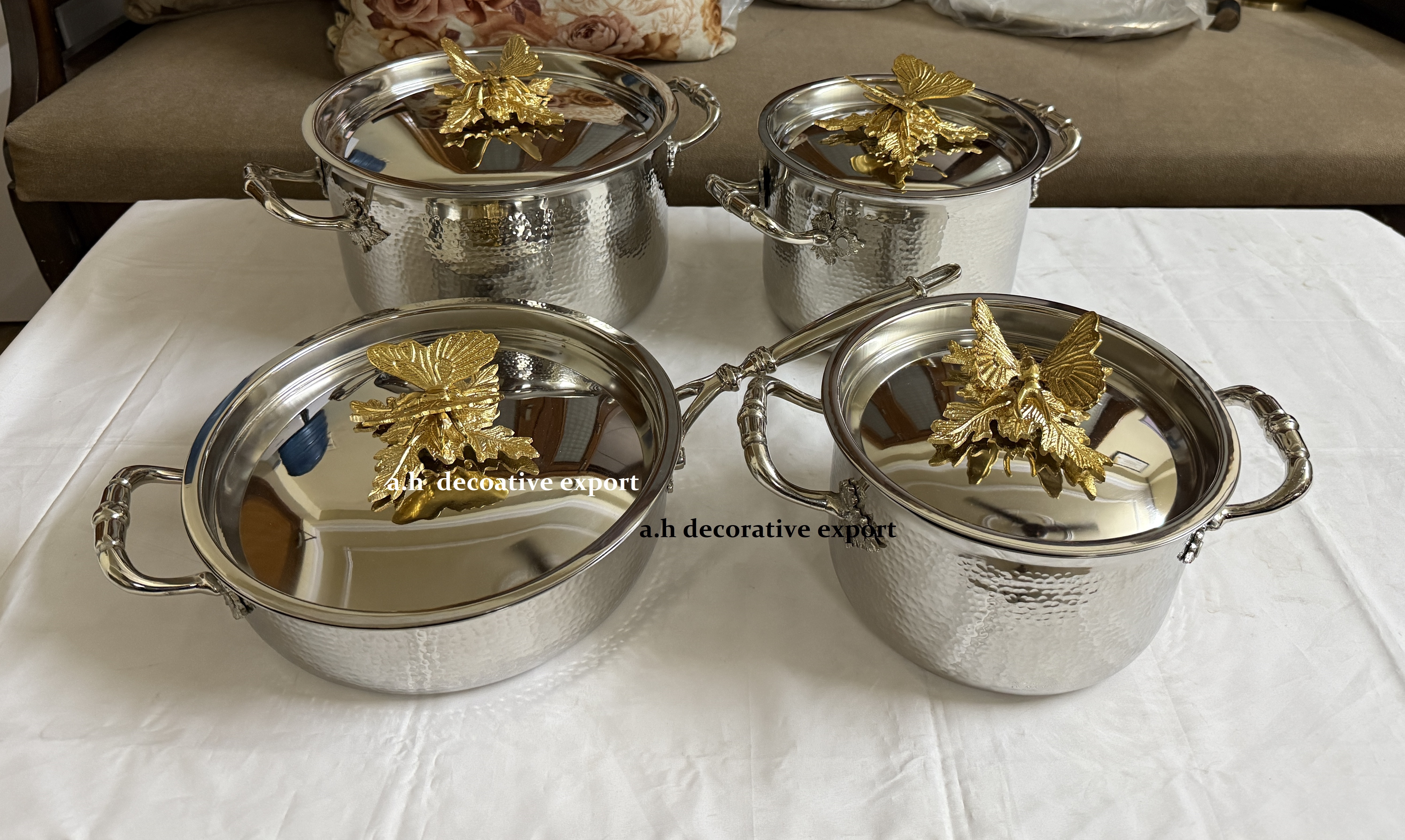Premium Food Grade Stainless Steel Cookware Set Europe Eco-Friendly Butterfly Lids Casserole Pan Pots Side Handles Stockpot Home