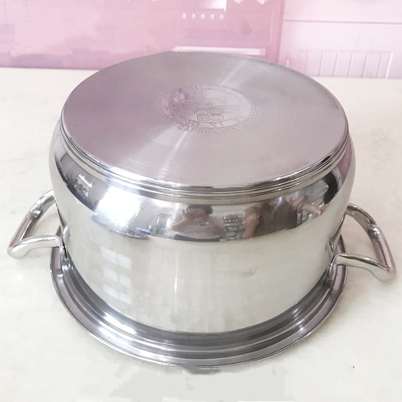 Stainless Steel Stockpot 10 PCS Deep Cooking Pot Large Commercial Stockpots Cookware Set for Canteen Restaurant
