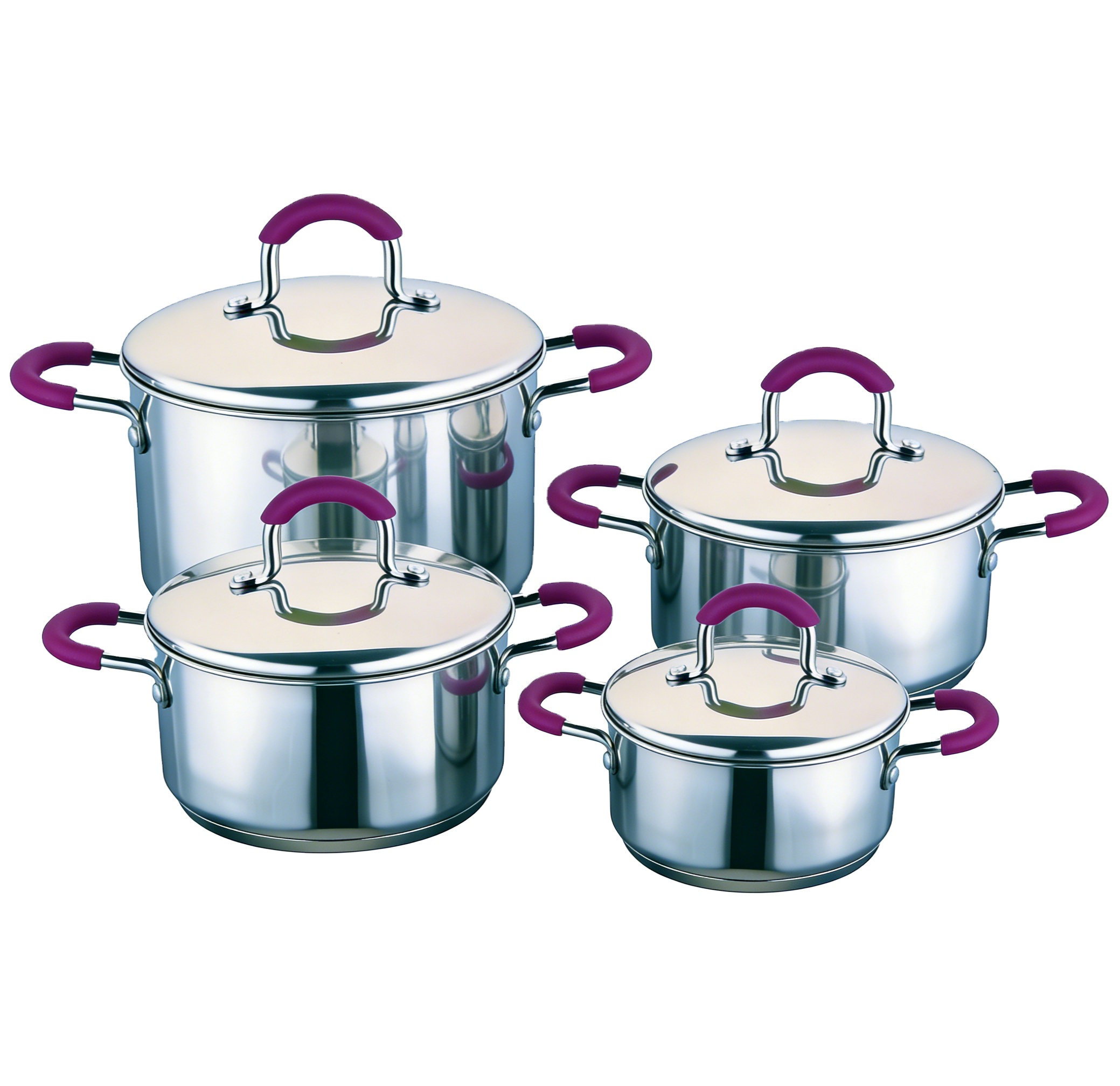 Jiali 10-Piece Stainless Steel Cookware Set with Stainless Steel Lid Induction Compatible Eco-Friendly Dishwasher &amp; Oven Safe