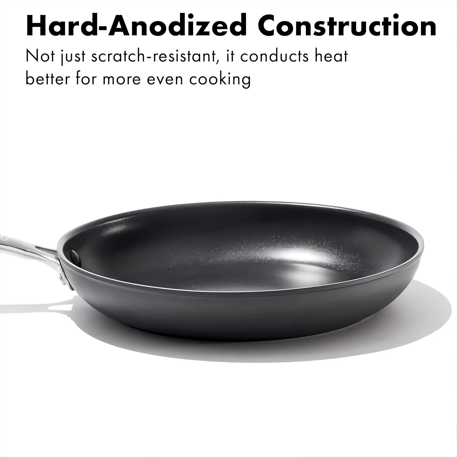 Enhanced 10" Frying Pan Skillet, Pfas-Free Ceramic Nonstick, Durable Hard Anodized Cookware, Scratch Resistant, Stainless Steel Handle, Good Grips