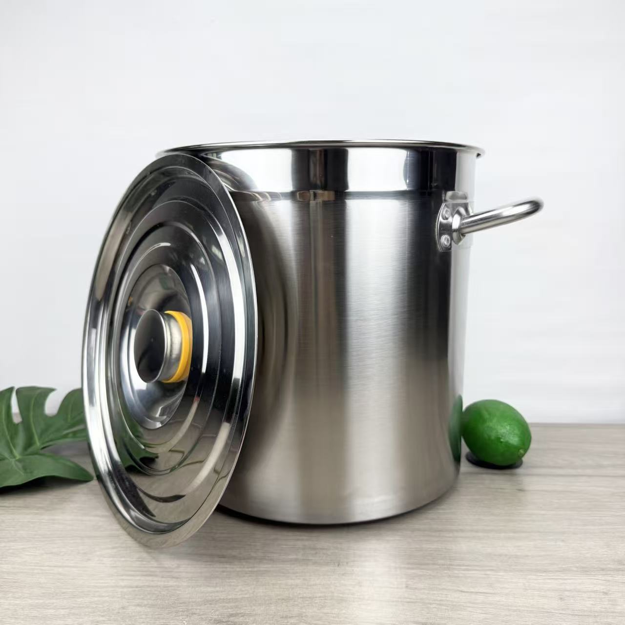 5.0 Commercial Restaurant Large Cooking Pot Soup Stock Pot Stainless Steel Heavy-duty Cookware Induction Big Cooking Pots