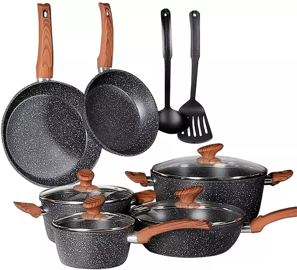 Professional Series Cookware Sets Granite Aluminum Pots and Pans Non-stick Cookware Set Granite Cookware Set